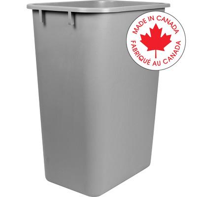 Wastebasket-Plastic 15-1/2 X 11 X 20-2/5", Grey - 00701U04C