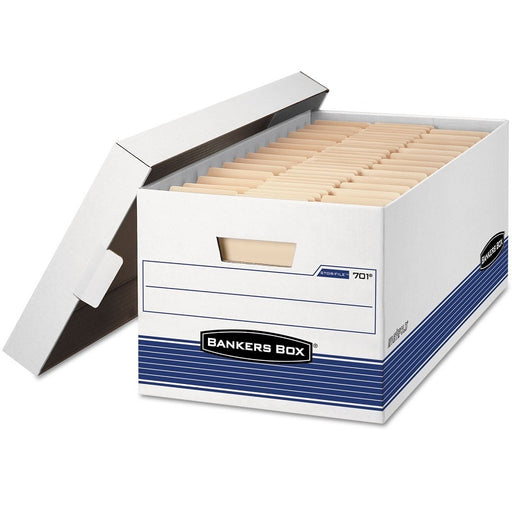 File Box-Stor/File Legal, 24" Deep, White/Blue - 00702