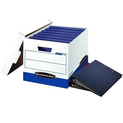 File Box-Binderbox, Heavy Duty, White & Blue - 0073301
