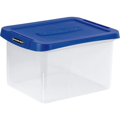 File Box-Plastic Bankers Box, Letter/Legal, Clear/Blue Lid - 0086207