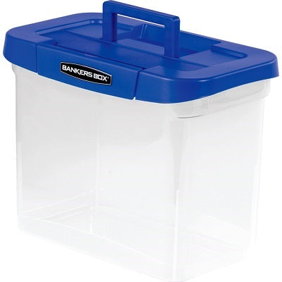 File Box-Plastic Bankers Box, Letter, Clear/Blue Lid - 0086302