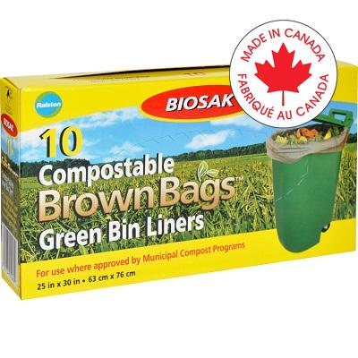 Bags-Garbage, Compostable, 25"X30" Brown 10/Box - 050603