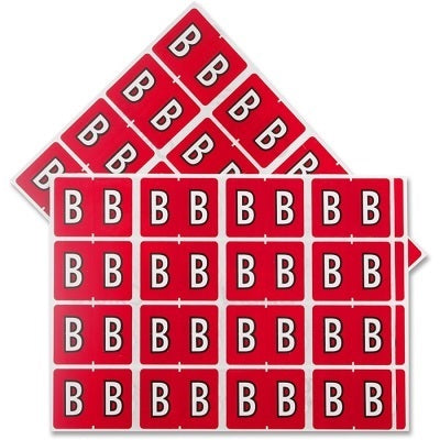 Labels-Alphabetic Colour Code, B  Red - 06602