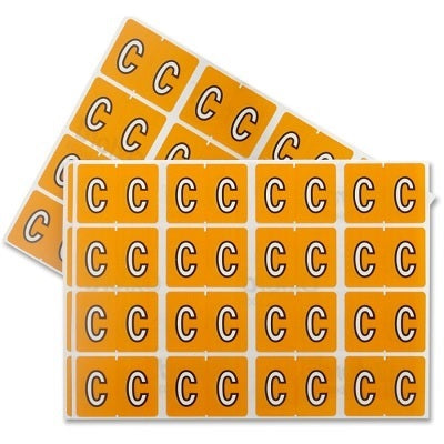 Labels-Alphabetic Colour Code, C  Light Orange - 06603
