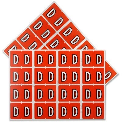 Labels-Alphabetic Colour Code, D  Dark Orange - 06604