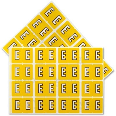 Labels-Alphabetic Colour Code, E  Yellow - 06605
