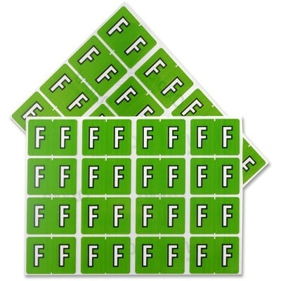 Labels-Alphabetic Colour Code, F  Light Green - 06606