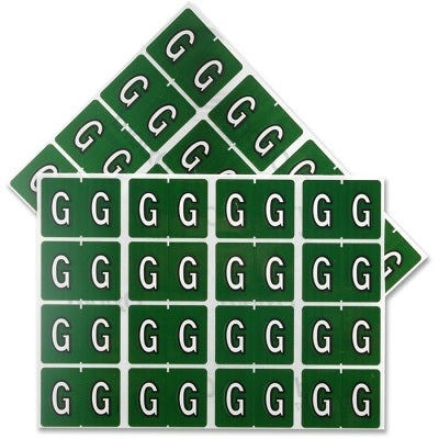 Labels-Alphabetic Colour Code, G  Dark Green - 06607