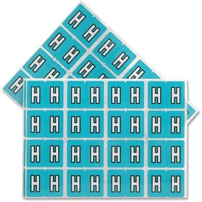 Labels-Alphabetic Colour Code, H  Light Blue - 06608