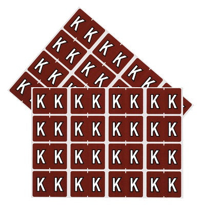 Labels-Alphabetic Colour Code, K  Brown - 06611