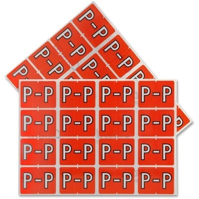 Labels-Alphabetic Colour Code, P  Dark Orange - 06617