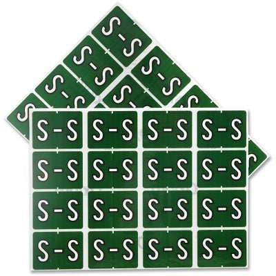 Labels-Alphabetic Colour Code, S  Dark Green - 06620