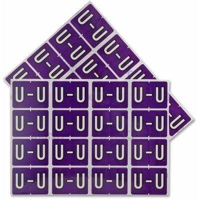 Labels-Alphabetic Colour Code, U  Purple - 06622