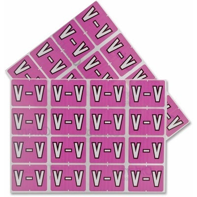 Labels-Alphabetic Colour Code, V  Lilac - 06623