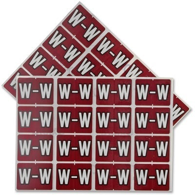 Labels-Alphabetic Colour Code, W  Brown - 06624
