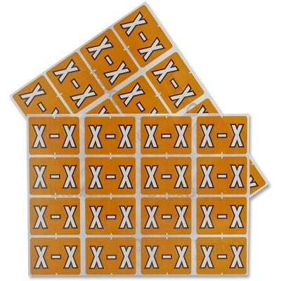 Labels-Alphabetic Colour Code, X  Light Brown - 06625
