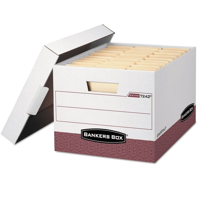 File Box-R Kive, Letter/Legal White/Red 12/Ct - 07242