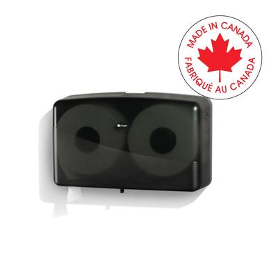 Toilet Paper Dispenser-Noir Twin Jumbo Roll, Smoke/Black - 09645