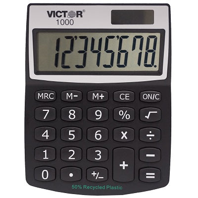 Calculator-Desktop Solar/Battery 8 Digit, Angled Display - 1000