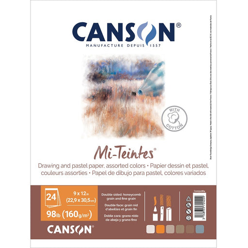 Art Paper Pad-Canson Mi-Teintes Pastel 9X12" 98Lb. Assorted - 100510864