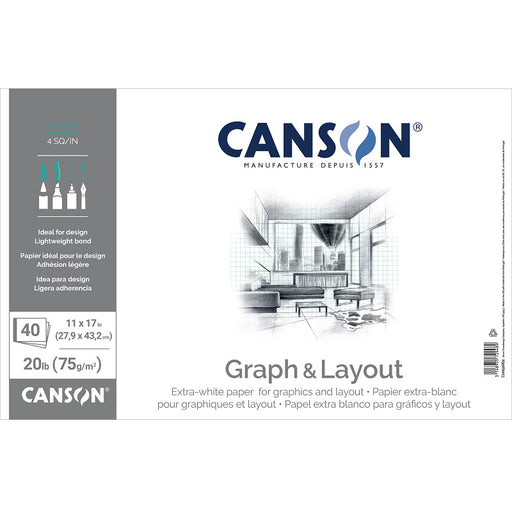 Art Paper Pad-Graph & Layout 11X17 20Lb. Quad 4/Inch - 100510874
