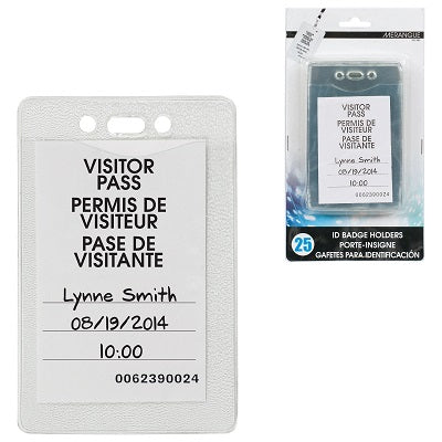 Badge Holder-Vertical Heavy Duty, Pre-Punched 25/Pack - 1008-4201-00-000