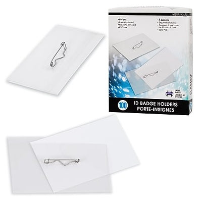 Badge Holder-Fold-Over With Pin, 2-1/8X3-1/2" 100/Pack - 1008-7421-00-000