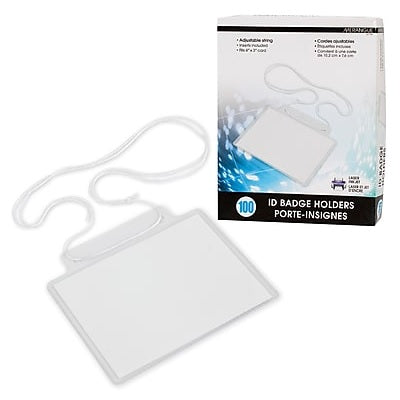 Badge Holder-Pocket With String, 3X4" 100/Pack - 1008-7441-00-000