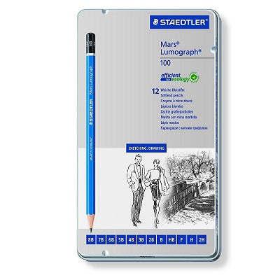 Pencils-Drawing Mars Lumograph,12 Soft Degrees (8B-2H) - 100 G12S
