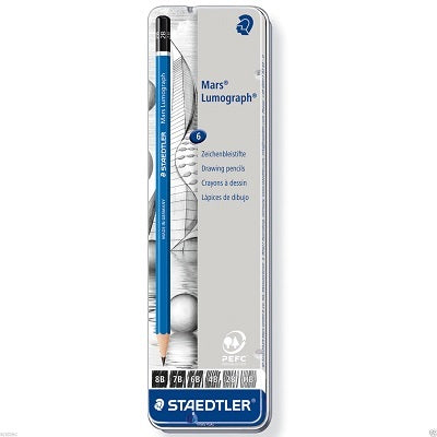 Pencils-Drawing Mars Lumograph Set Of 6 Degrees - 100 G6