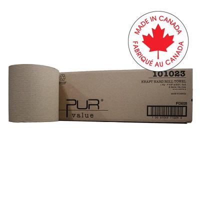 Paper Towel-Pur Value Eco 2" Core, 8" X 800',  Kraft 6/Ct - 101023