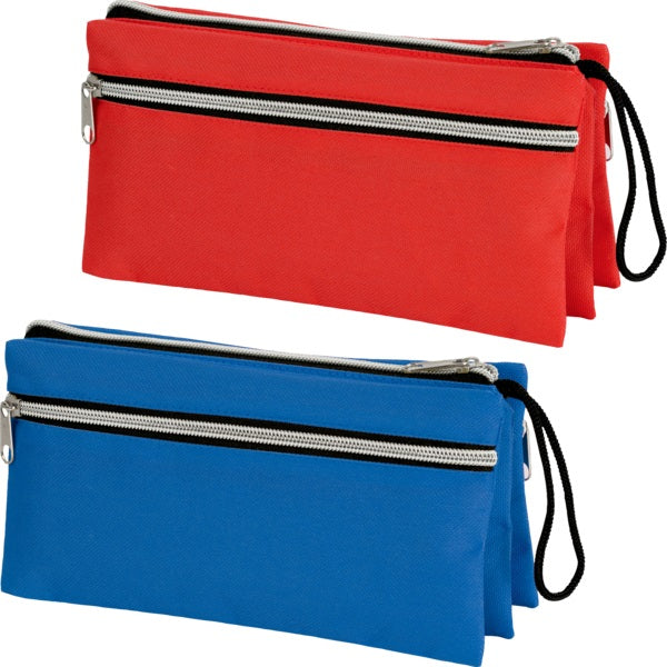 Pencil Case-Triple Pouch, Zipper, Assorted Colours - 1015-5360-00-000