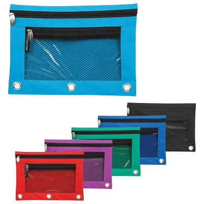 Binder Pouch-3-Ring With Mesh Pocket, Assorted - 1015-9370-00-000