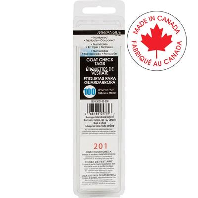 Tags-Coat Check Numbered, Triplicate, 100/Set 5 Sets/Bx - 1024-3021-00-000