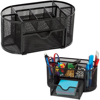 Desk Organizer-Oval Mesh, Black - 1025-2040-20-000