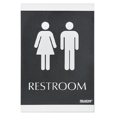 Sign-Century Series 6X9 Restroom, English - 10736-04249