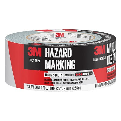 Tape-Duct, Hazard Marking 48Mm X 22.8M Red/White - 1125-RW