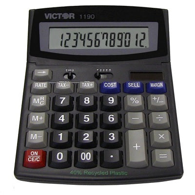 Calculator-Desktop Solar/Battery 12-Digit Cost/Sell - 1190
