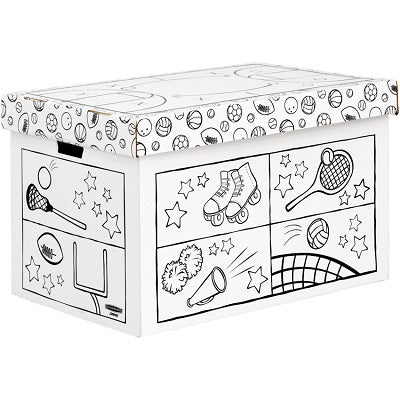 Toy Box-Bankers Box, Sports Colour In, 18" X 18" X 24" - 1231601