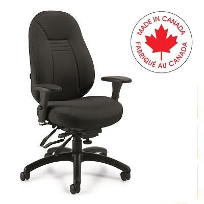 Chair-Multi-Tilter Obusforme Comfort Medium Back, Echo - 1241-3 TC74 BLK G3 HP