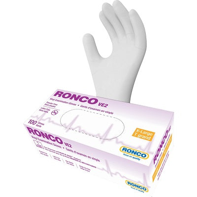 Gloves-Examination, Ve2 Vinyl, Clear, X-Large 100/Box - 1253PF