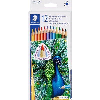 Pencils-Coloured, 4Mm, Triangular 12 Colours - 1278CC12