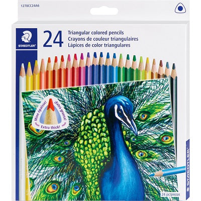 Pencils-Coloured, 4Mm, Triangular 24 Colours - 1278CC24