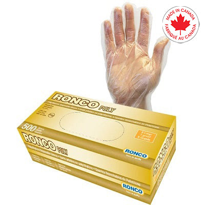 Gloves-Poly Ambidexterous 0.5 Mil, Clear, Small 500/Box - 141