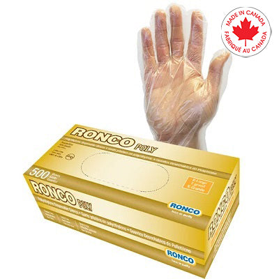 Gloves-Poly Ambidexterous 0.5 Mil, Clear, Medium 500/Box - 142