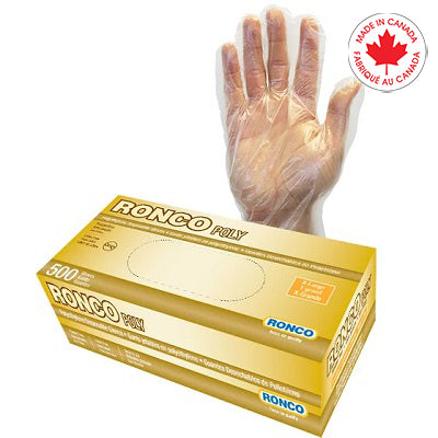 Gloves-Poly Ambidextrous 0.5 Mil, Clear, Large 500/Box - 143