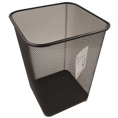 Wastebasket-Mesh Square Black - 14533