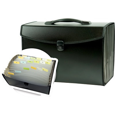 File-Portable, Letter/Legal, 21 Pocket, Black - 150-21-BK