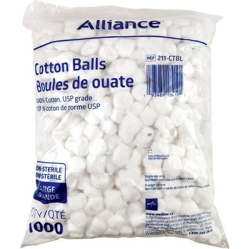 Cotton Balls-Alliance, Absortbent 1000/Pk - 151000