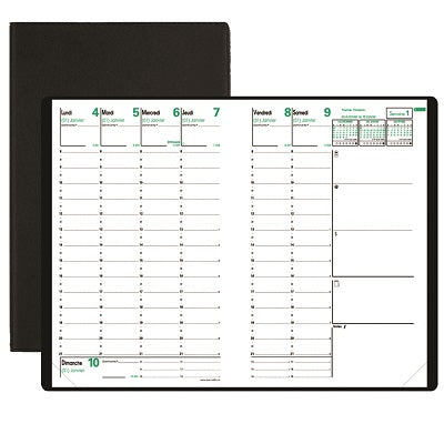 Planner-Weekly, 9.5X6.25 Minister Freeport Black French 2025 - 15102F02